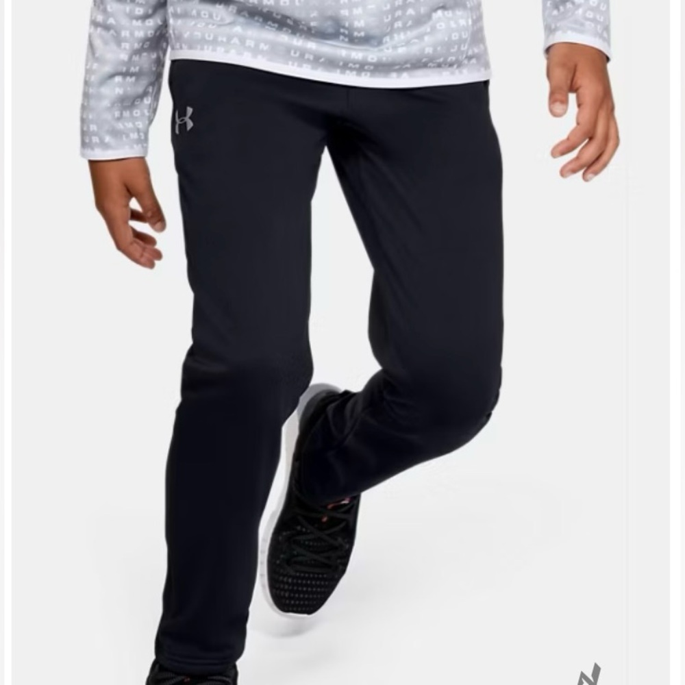 Under‎ Armour Boy’s Sz YLG Black Poly Athletic Pants